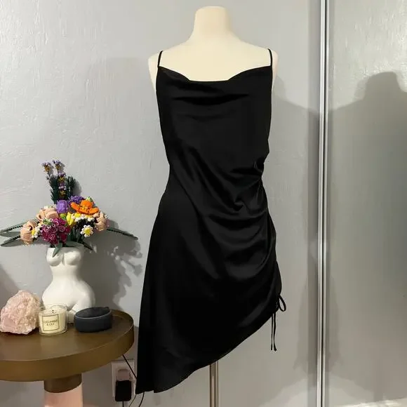 Garage | Dresses | Garage Black Satin Dress | Poshmark